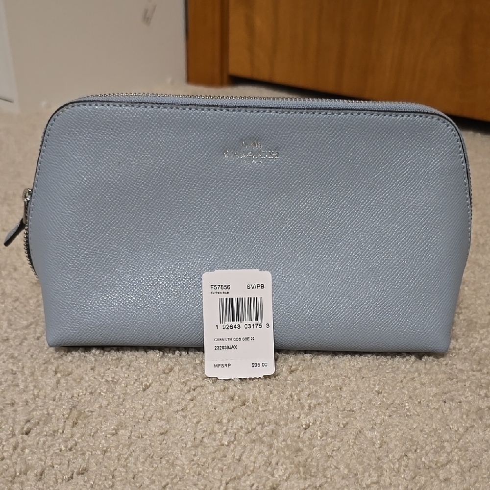 Coach Light Blue Leather Pouch